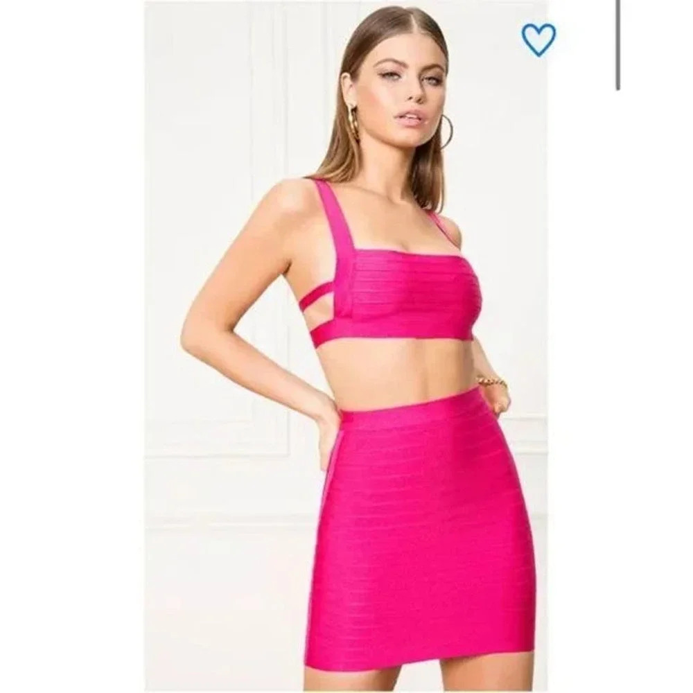Superdown Pink Mini Pencil Skirt Set Night Out